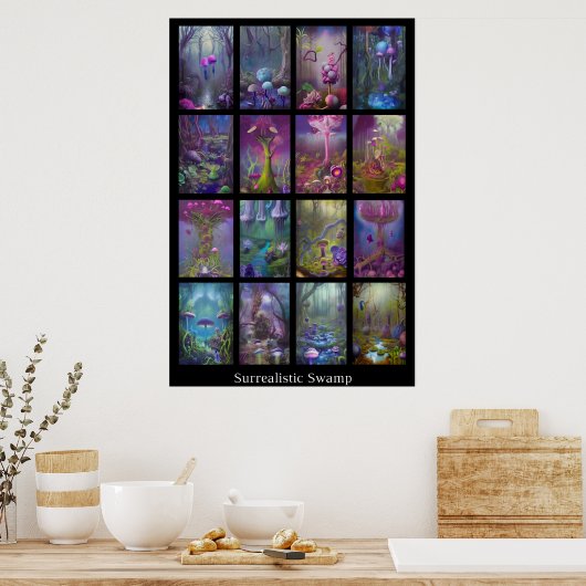 超現実的な沼地 ポスター (キッチン)