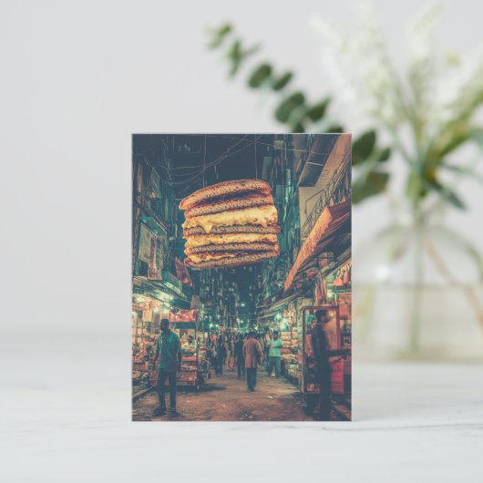 超現実的な浮動サンドイッチアザ・シティ通り ポストカード (スタンド正面)
