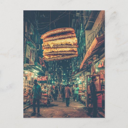 超現実的な浮動サンドイッチアザ・シティ通り ポストカード (正面)
