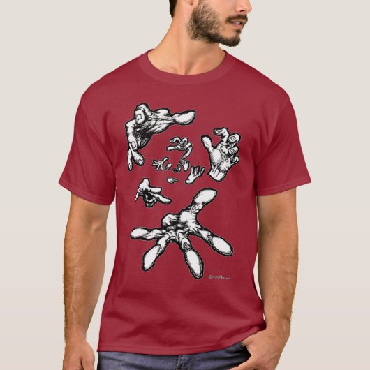 超現実的な浮遊手のTシャツ Tシャツ (正面)