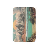 超現実的な海と山の風景 波 バスマット (正面縦)