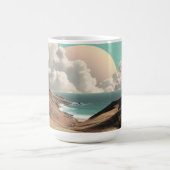 超現実的な海岸の風景 花と雲 コーヒーマグカップ (中央)