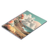 超現実的な海岸の風景 花と雲 ノートブック (左側)