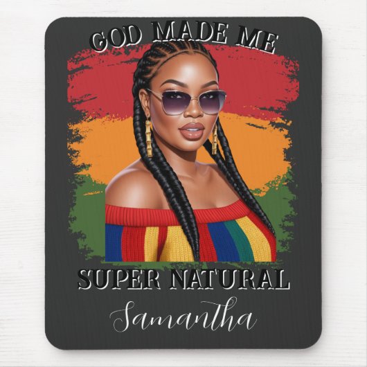 超現実的な湾曲した黒人女性、黒い歴史 マウスパッド (正面)