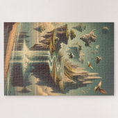 超現実的な潜在意識の風景 – 鮮やかな紫色 ジグソーパズル (横)