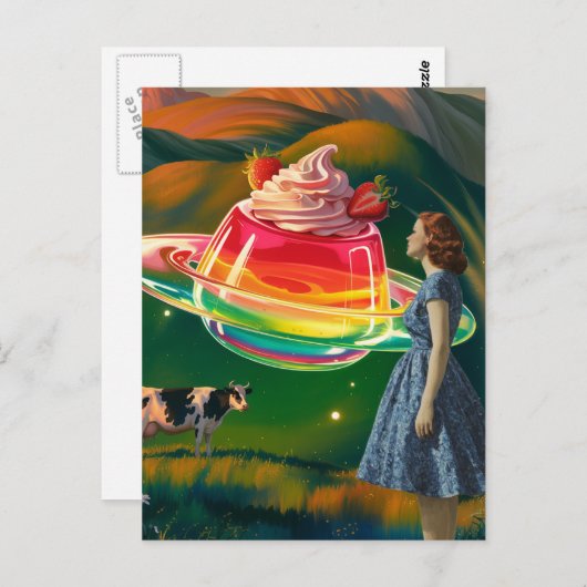 超現実的な甘いトリートUFO ポストカード (正面/裏面)