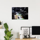 超現実的な目の滝ファンタジー ポスター (ホームオフィス)