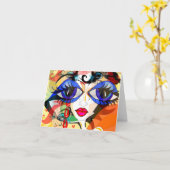 超現実的な目Notecard カード (黄色い花)