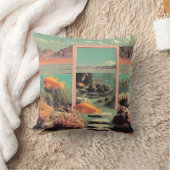 超現実的な砂漠の海とドア クッション (ブランケット)