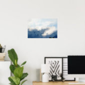 超現実的な空と雲の水の色絵画の ポスター (ホームオフィス)