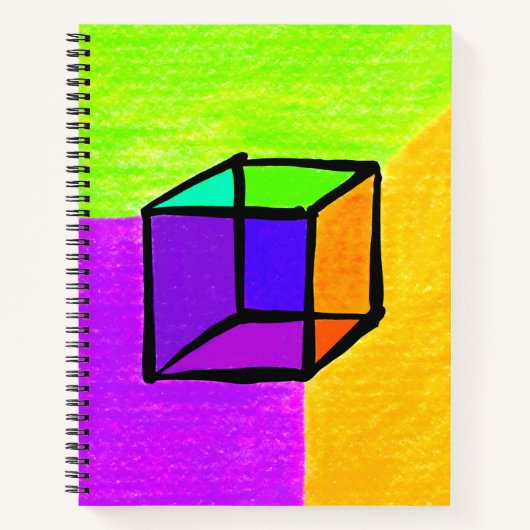 超現実的な立方体の手描きジオメトリック図70のレトロ ノートブック (正面)