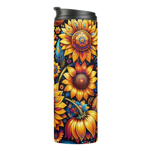超現実的な美しいひまわりアート タンブラー (回転右)