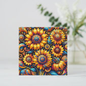 超現実的な美しいヒマワリ空白のアート カード (スタンド正面)