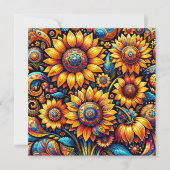 超現実的な美しいヒマワリ空白のアート カード (正面)