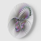 超現実的な美しいモダン抽象芸術フラクタルアート ラージ壁時計 (傾斜)