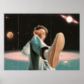 超現実的な肖像画と宇宙の背景と惑星 ポスター (正面)