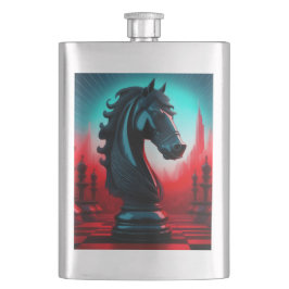 超現実的な複雑な黒の騎士チェスの駒 フラスク