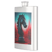 超現実的な複雑な黒の騎士チェスの駒 フラスク (左)