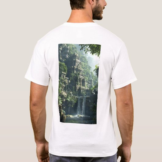 超現実的な超詳細抽象デザインT-S Tシャツ (裏面)