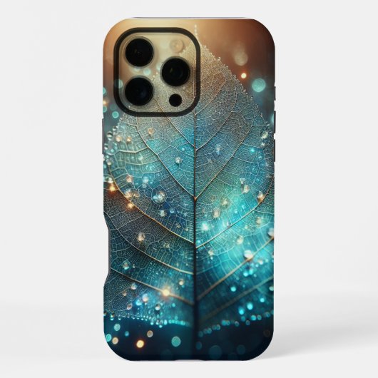 超現実的な透明葉のスマホケースデザイン iPhoneケース (裏面)
