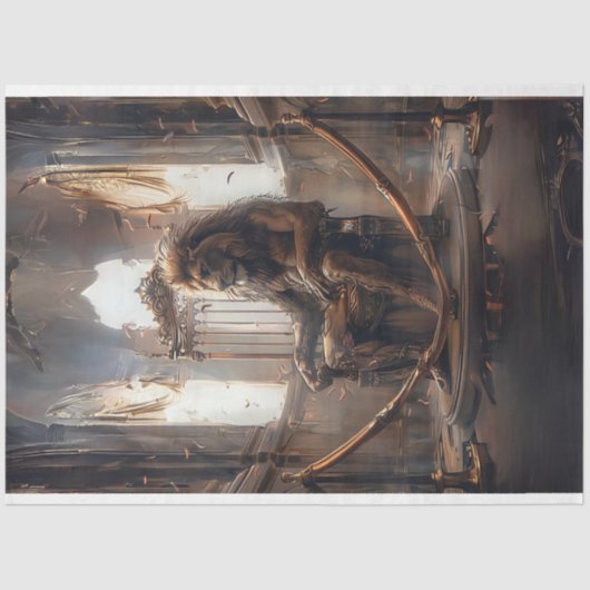 超現実的な金属の皇帝ライオンの玉座の分離 薄葉紙 (正面)