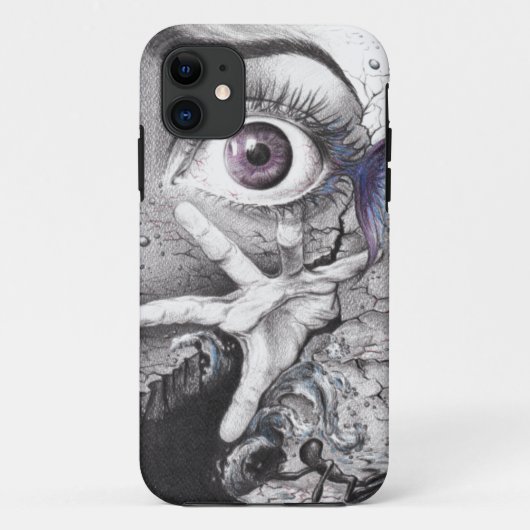 超現実的な鉛筆画の魚と手 Case-Mate iPhoneケース (裏面)