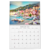 超現実的な風景カラフル自然絵画ファンタジー カレンダー (2月 2027)