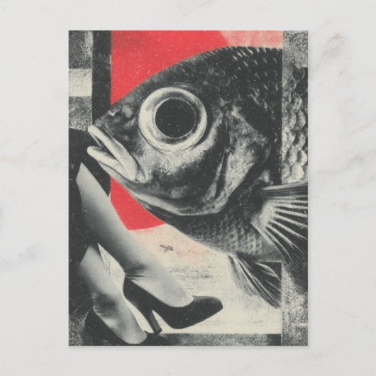 超現実的な魚と脚 ポストカード (正面)
