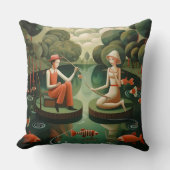超現実的な魚釣り装飾用クッション クッション (正面)