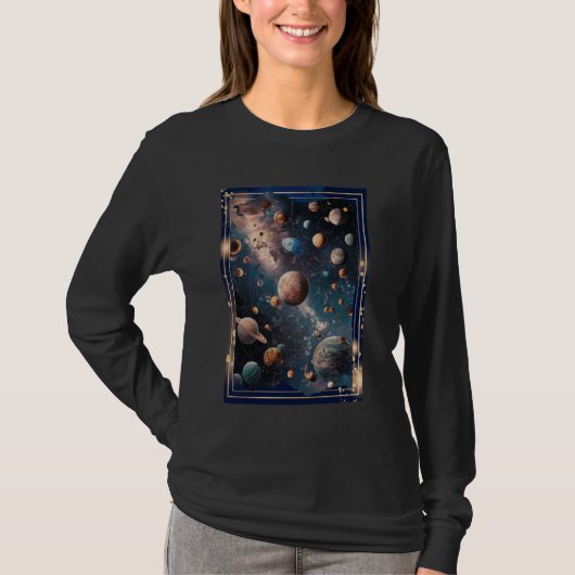 超現実的エイリアンワールド – 星間パズルコズミックA Tシャツ (正面)