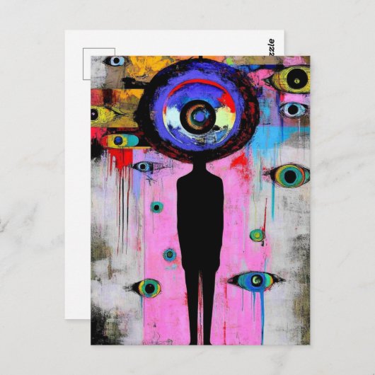 超現実的カラフルな抽象芸術 ポストカード (正面/裏面)