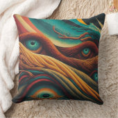 超現実的カラフル抽象芸術アイランドスケープデジタル クッション (ブランケット)