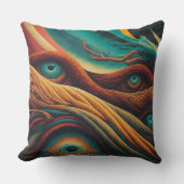 超現実的カラフル抽象芸術アイランドスケープデジタル クッション (正面)