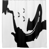 超現実的サックス遊 シャワーカーテン (正面)