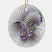 超現実的シャイ美しいモダン抽象芸術フラクタル セラミックオーナメント (左)