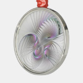 超現実的シャイ美しいモダン抽象芸術フラクタル メタルオーナメント (左)