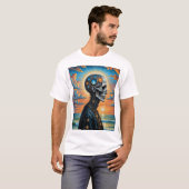 超現実的スカルTシャツ – 未来的銀河系A Tシャツ (正面フル)