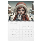 超現実的ドールフェイスガールズヴィンテージビッグアイズVol.1アート カレンダー (1月 2026)