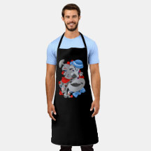 超現実的パズル顔エプロン