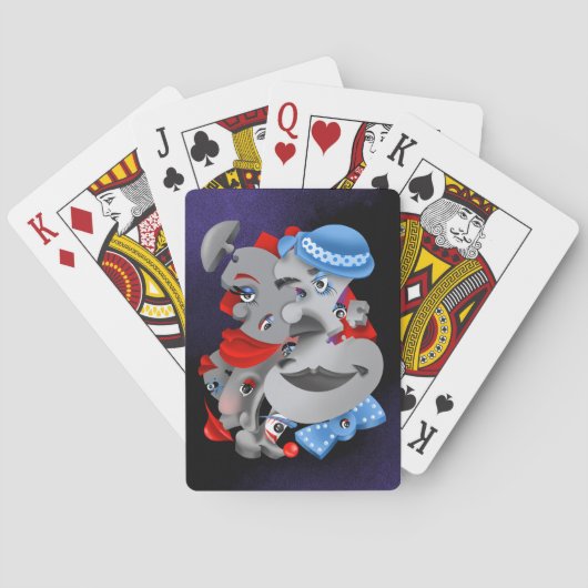 超現実的パズル顔トランプ トランプ (裏面)