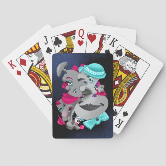 超現実的パズル顔トランプ トランプ (裏面)