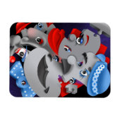 超現実的パズル顔冷蔵庫用マグネット マグネット (横)