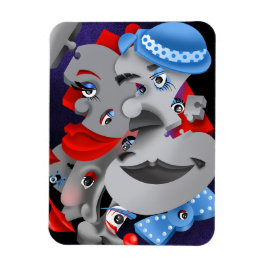 超現実的パズル顔冷蔵庫用マグネット マグネット