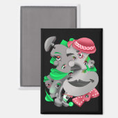 超現実的パズル顔冷蔵庫 マグネット (正面/裏面)