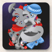 超現実的パズル顔 コースター (正面)