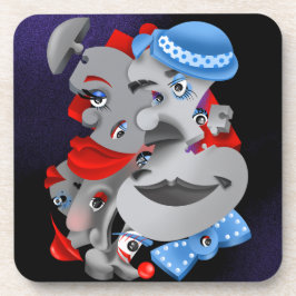 超現実的パズル顔 コースター