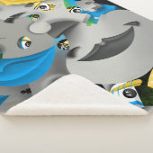 超現実的パズル顔 シェルパブランケット (3/4)