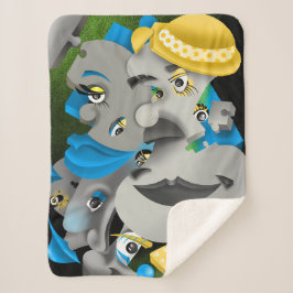 超現実的パズル顔 シェルパブランケット