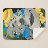 超現実的パズル顔 シェルパブランケット (正面(横))