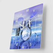 超現実的ビーチドラムセット音楽壁時計 スクエア壁時計 (傾斜)